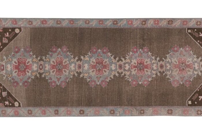 vintage turkish pastel karapinar runner rug 4