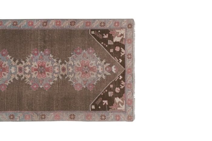 vintage turkish pastel karapinar runner rug 5