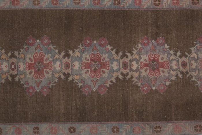 vintage turkish pastel karapinar runner rug 6