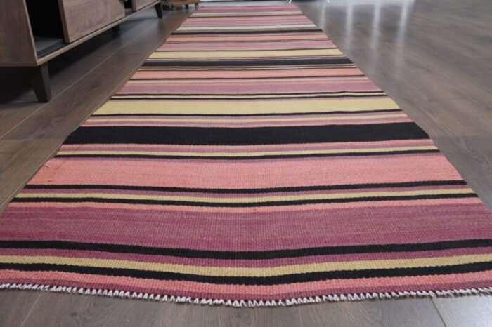 vintage turkish pink flatweave rug 11