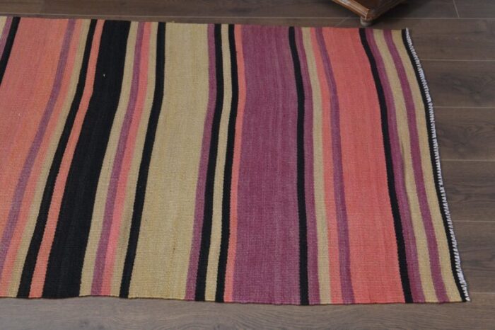 vintage turkish pink flatweave rug 6