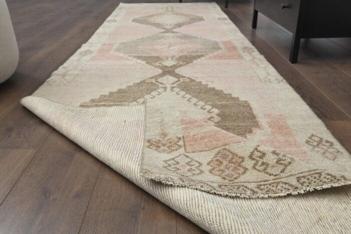 vintage turkish pink runner rug 1960s 3