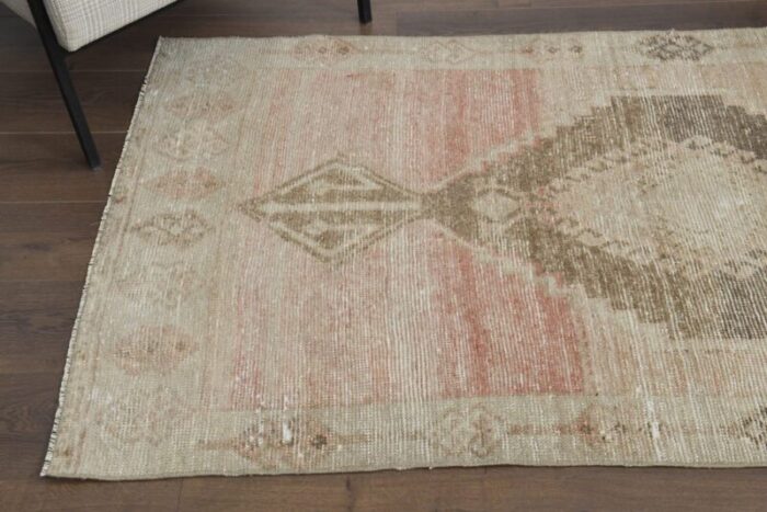 vintage turkish pink runner rug 1960s 6