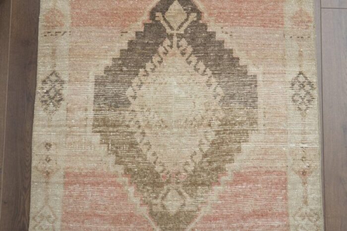 vintage turkish pink runner rug 1960s 8