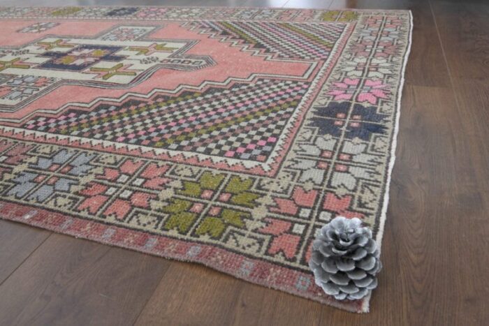 vintage turkish pink wide runner rug 10