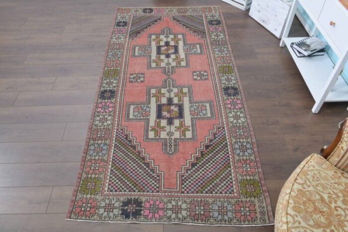 vintage turkish pink wide runner rug 5