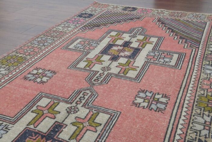 vintage turkish pink wide runner rug 6