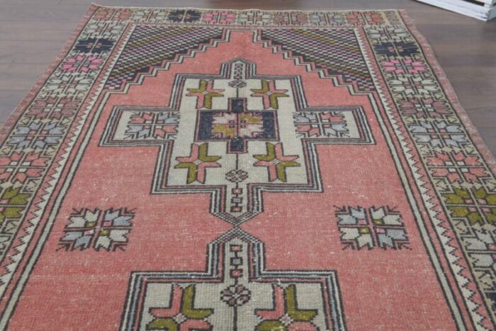 vintage turkish pink wide runner rug 8