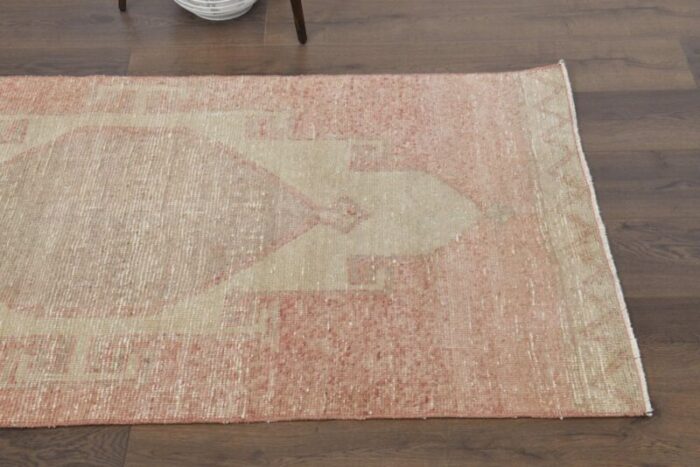 vintage turkish pink wool runner rug 1960s 4