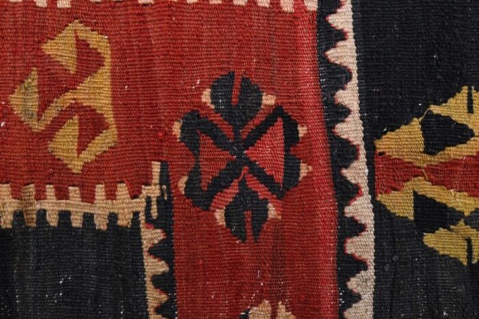 vintage turkish red and yellow area rug 3