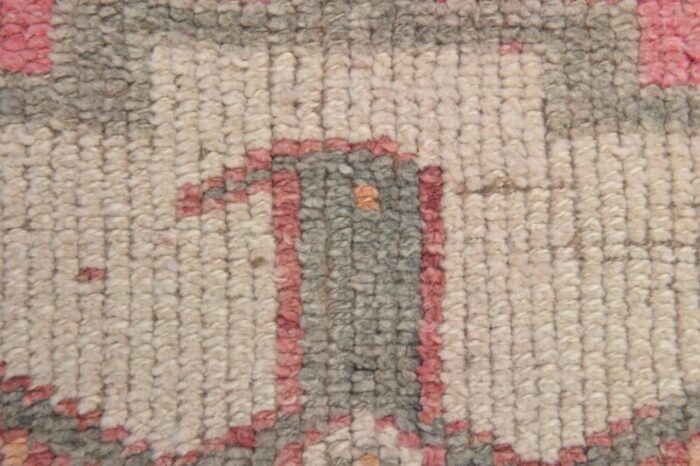 vintage turkish red grey wool oushak runner anatolia 1960s 6