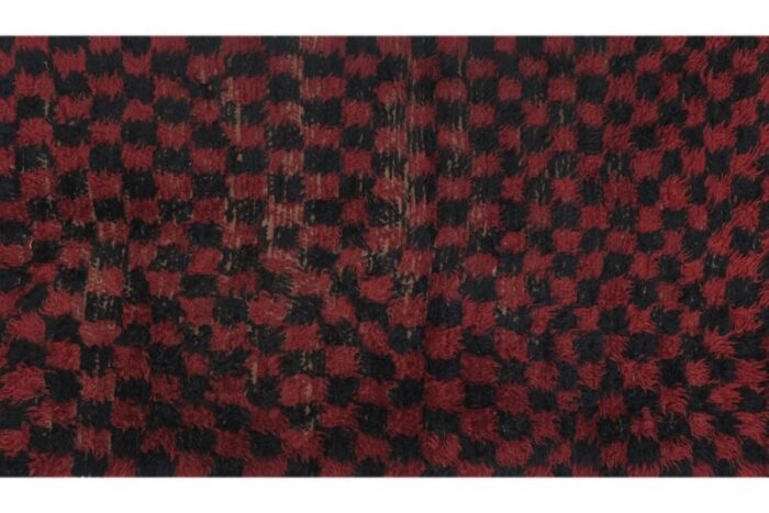 vintage turkish red wool tulu rug 4