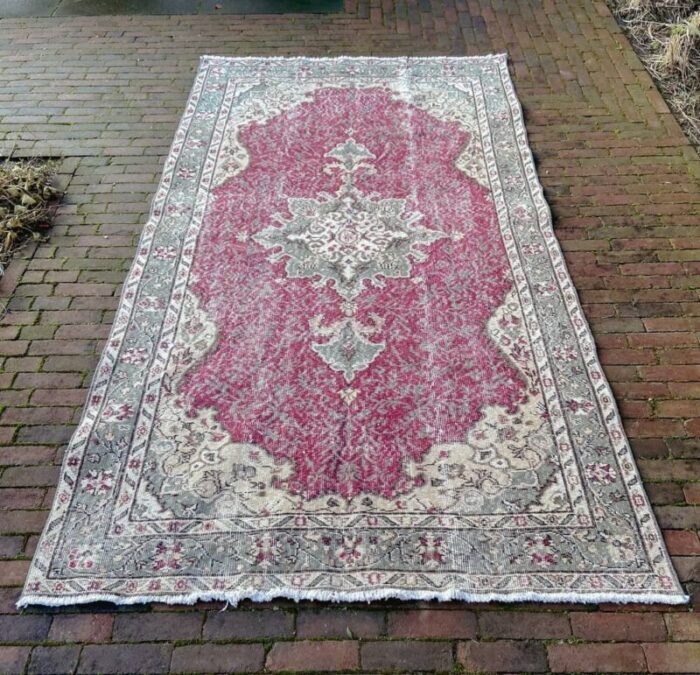 vintage turkish rug in wool 1970s 1