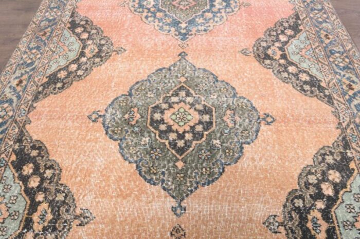 vintage turkish runner rug in orange 4