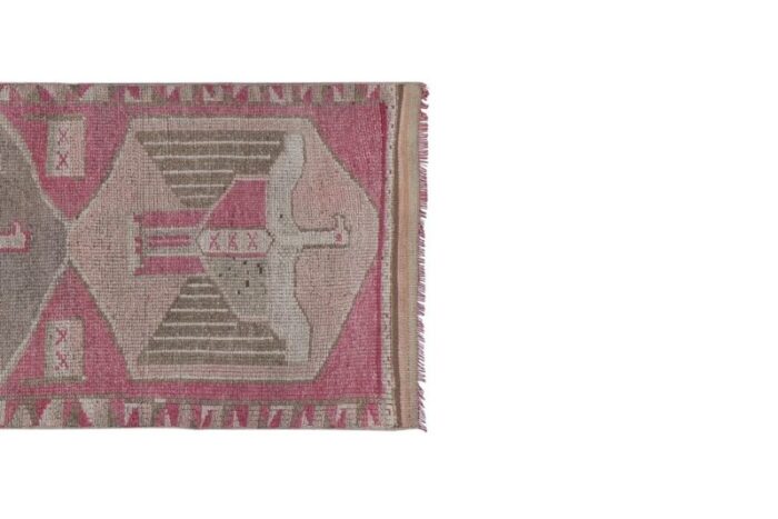 vintage turkish runner rug with bird pattern 5