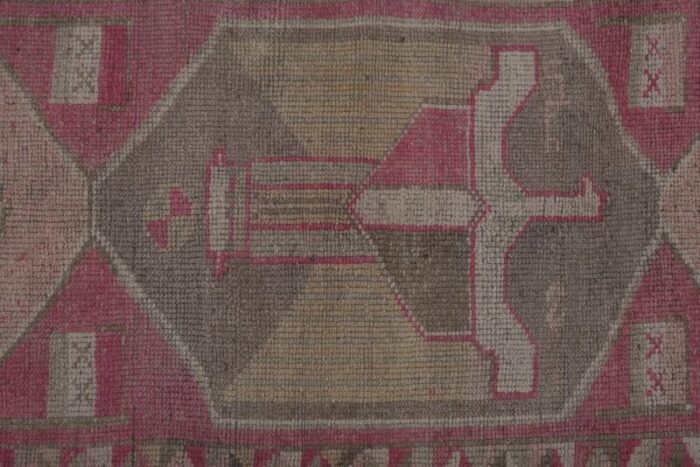 vintage turkish runner rug with bird pattern 7