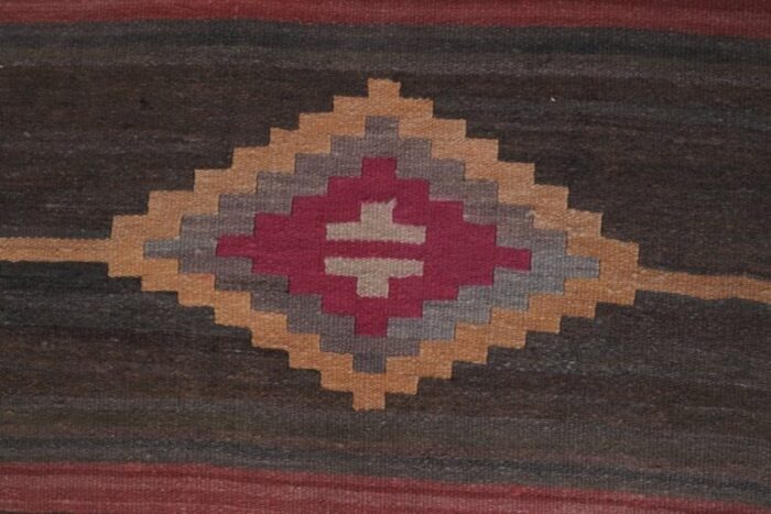 vintage turkish striped kilim runner 9