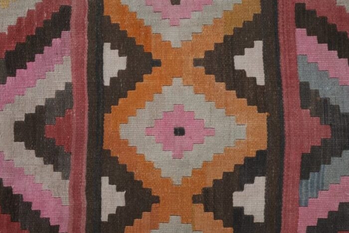 vintage turkish striped kilim runner rug 1960s 5