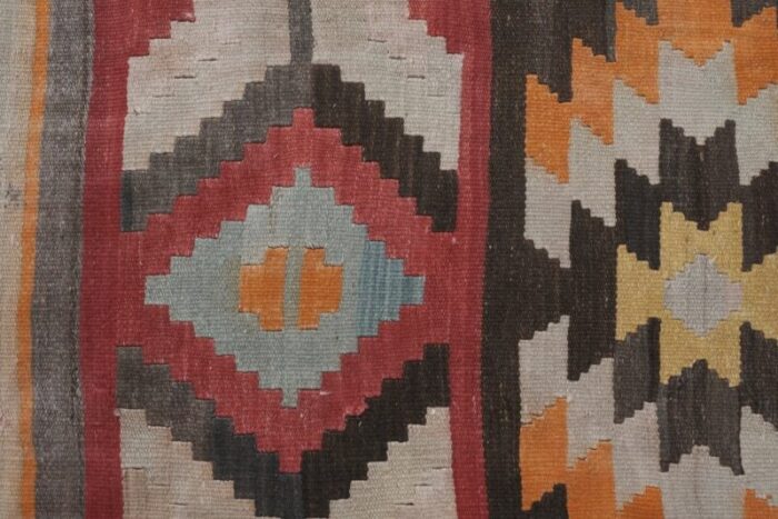 vintage turkish striped kilim runner rug 1960s 6