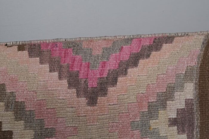 vintage turkish striped kilim runner rug 8