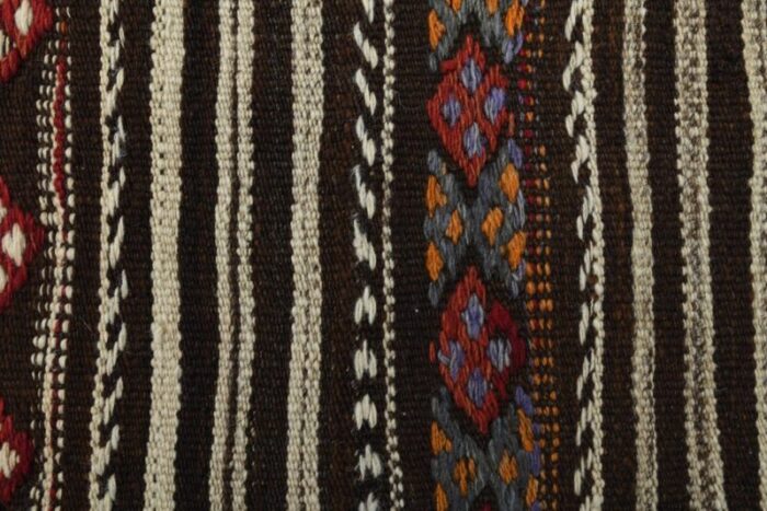 vintage turkish striped wool area rug 6