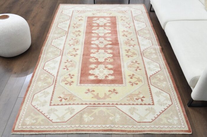 vintage turkish wool area rug anatolian 1950s 1 2