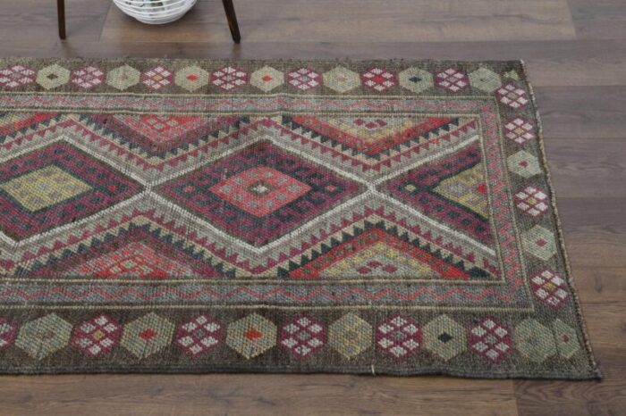 vintage turkish wool area rug anatolian 1960s 4