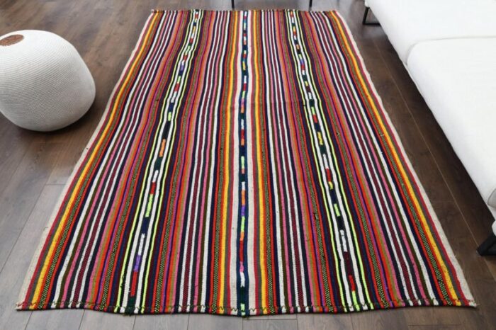 vintage turkish wool kilim area rug 1960s 1 1