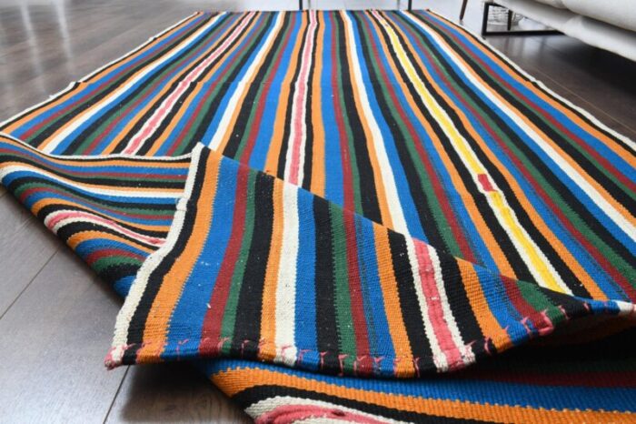 vintage turkish wool kilim area rug 1960s 4