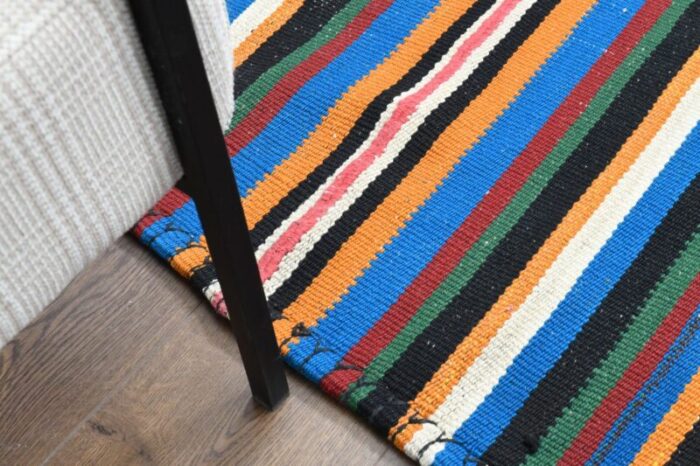 vintage turkish wool kilim area rug 1960s 6