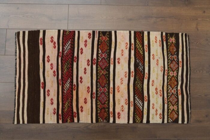 vintage turkish wool kilim rug 1