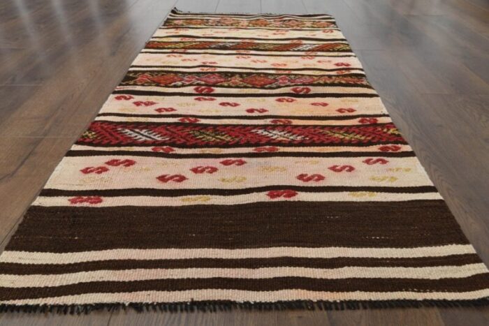 vintage turkish wool kilim rug 10