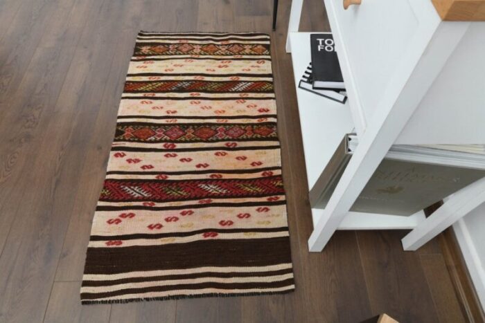 vintage turkish wool kilim rug 4