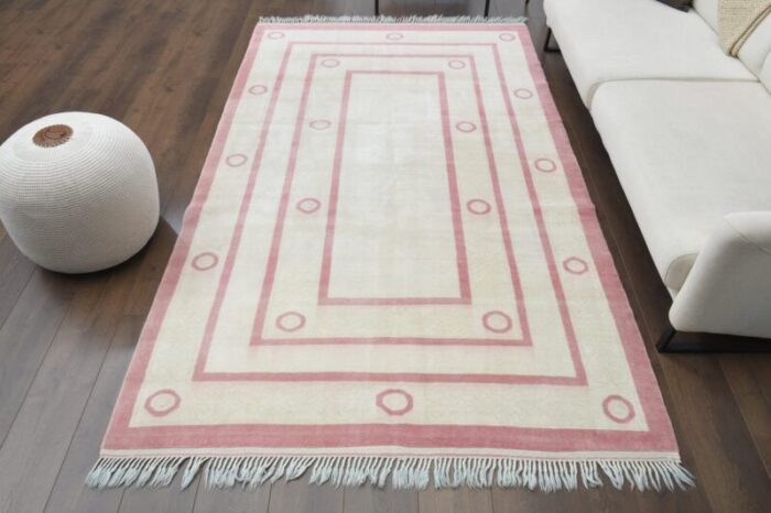 vintage turkish wool maze area rug anatolian 1950s 1