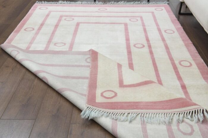 vintage turkish wool maze area rug anatolian 1950s 10