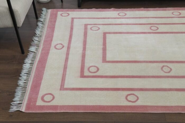 vintage turkish wool maze area rug anatolian 1950s 4