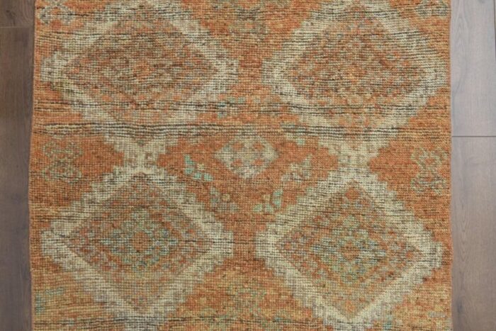 vintage turkish wool oushak runner rug 1960s 7