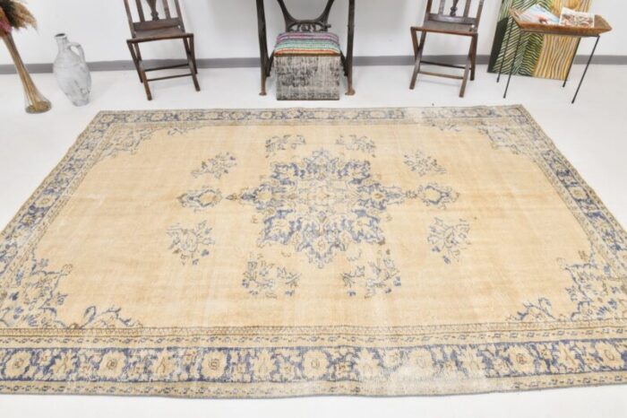 vintage turkish wool rug 4 1