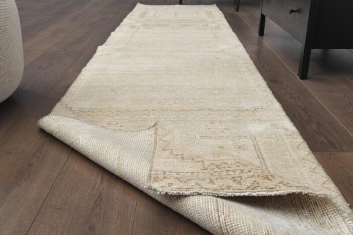 vintage turkish wool runner rug 3 4