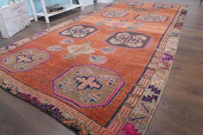 vintage turkish wool runner rug 3 5