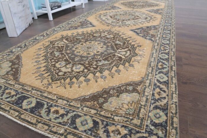 vintage turkish wool runner rug 4