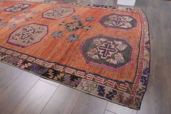 vintage turkish wool runner rug 5 5