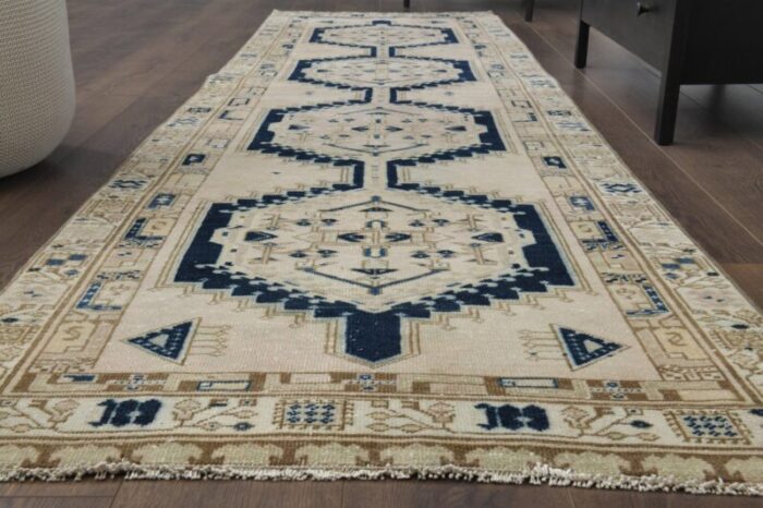 vintage turkish wool runner rug anatolia 1960s 3