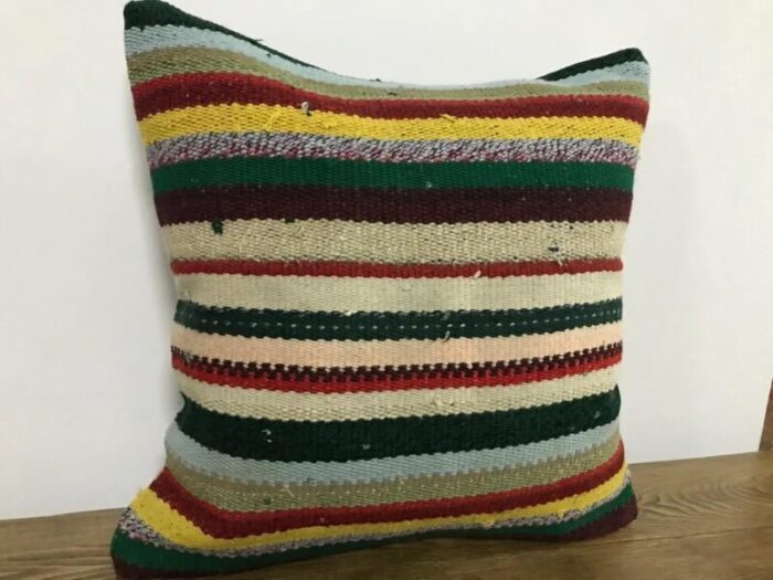 vintage vintage stripe wool cushion 1950s 0666