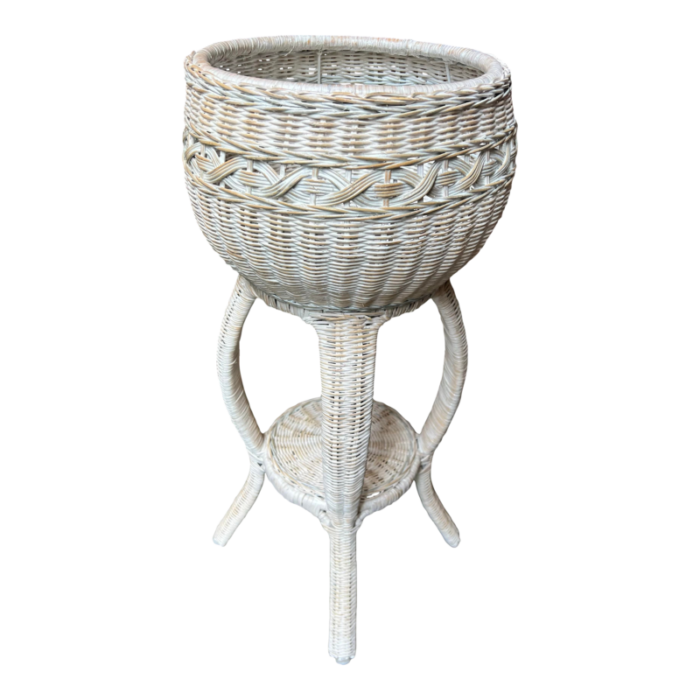 vintage wicker plant stand 9119