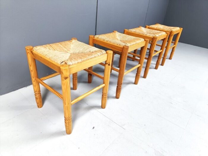 vintage wicker stools 1960s set of 4 1392