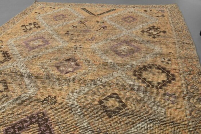 vintage wool and cotton turkish runner rug 7