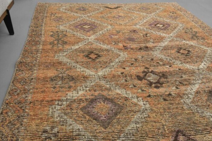 vintage wool and cotton turkish runner rug 8