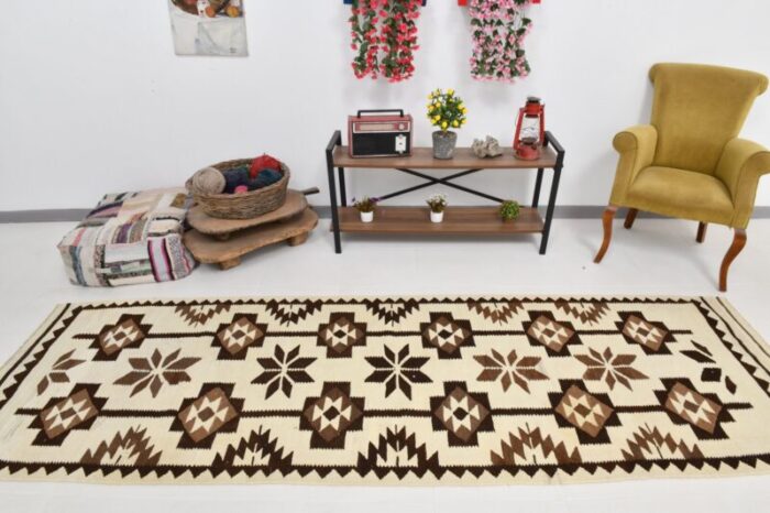 vintage wool kilim runner rug 4