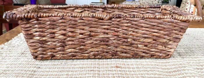 vintage woven rectangular bread basket 0027